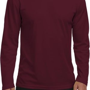 Men Long Sleeve Sun Shirt Lightweight Workout UV Protection Quick Dry Hiking Tee Shirts Cycling Fishing Athletic Tops