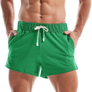 Men Sweat Shorts Cotton 3 inch Training Workout Gym Shorts Casual Running Shorts with Pockets